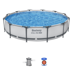 Bestway 56416 BASEN STELAŻOWY STEEL PRO MAX Z POMPĄ FILTRACYJNĄ 3.66m x 0.76m