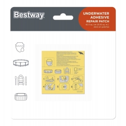 Bestway 62091 Zestaw naprawczy - Łaty wodoodporne 6.5cm x 6.5cm - 10szt