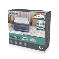 Bestway 6713G Materac dmuchany turystyczny z wbudowaną pompą powietrza Tritech Twin 1.91m x 0.97m x 51cm