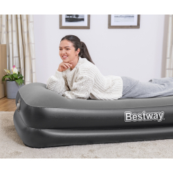 Bestway 67401 Materac dmuchany turystyczny z wbudowaną pompą powietrza Tritech Twin  1.91m x 0.97m x 46cm