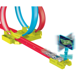 Hot Wheels HPC05 Neon Speeders Zestaw torów - Neonowa świecąca pętla