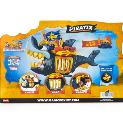 Magic Box Toys 60141000 Piratix King Shark Golden Teeth Złoty Rekin z Klatką