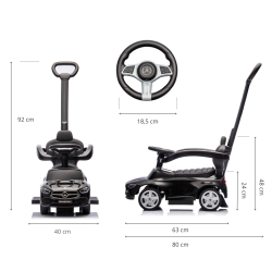 Milly Mally Pojazd z rączką MERCEDES C-Class Deluxe Black