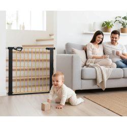 Milly Mally Bramka zabezpieczająca Barierka na schody Guardy 83 Black Natural