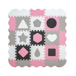 Milly Mally Mata piankowa puzzle Jolly 3x3 Shapes - Pink Grey