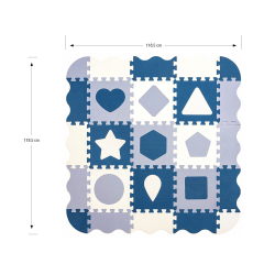 Milly Mally Mata piankowa puzzle Jolly 3x3 Shapes - Blue