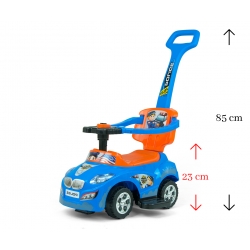 Milly Mally Jeździk 3w1 Pojazd Happy Blue-Orange