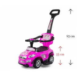 Milly Mally Jeździk 3w1 Pojazd Happy Pink
