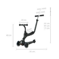 Qplay Hulajnoga Sema Pro 3w1 Black