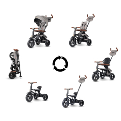 Qplay Rowerek Trójkołowy Rito Deluxe Rubber Grey