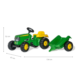 Rolly Toys 012190 Traktor Rolly Kid John Deere z przyczepą