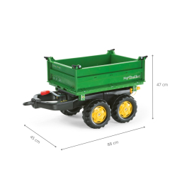 Rolly Toys 122004 Przyczepa Rolly-Mega Trailer jasno zielona, żółte koła, 2-osie