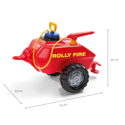 Rolly Toys 122967 Cysterna Rolly - Vacumax Fire z Pompą i Sikawką czerwona