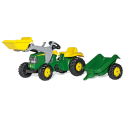 Rolly Toys 811496 Traktor Rolly Junior John Deere z łyżką i przyczepą