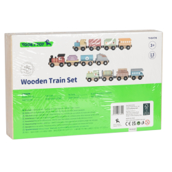 Tooky Toy TH647N Zestaw małej kolei drewnianej