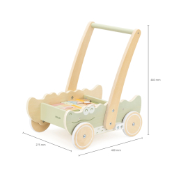 Viga 44278 PolarB Drewniany pchacz krokodyl z klockami