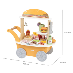 Viga 44280 PolarB Mały Burger Bar – Drewniany Wózek Kulinarny