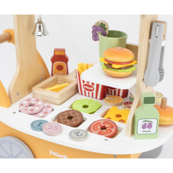 Viga 44280 PolarB Mały Burger Bar – Drewniany Wózek Kulinarny