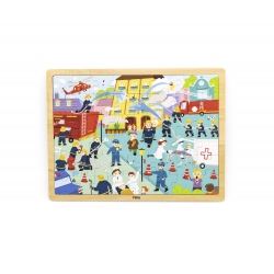 Viga 44581 Puzzle na podkładce 48 elementów - poznajemy pracę strażaka