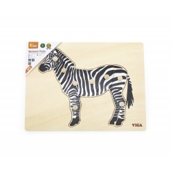 Viga 44603 Puzzle na podkładce z uchwytami - Zebra
