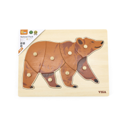 Viga 44606 Puzzle na podkładce z uchwytami - Miś