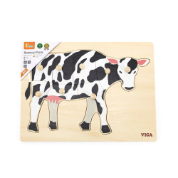 Viga 44608 Puzzle na podkładce z uchwytami - Krowa