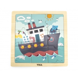 Viga 44630 Puzzle na podkładce 9 elementów - statek