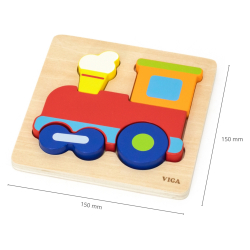Viga 44783 Drewniane puzzle – lokomotywa