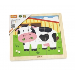Viga 51438 Puzzle na podkładce 9 elementów - krówka