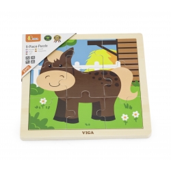 Viga 51439 Puzzle na podkładce 9 elementów - konik