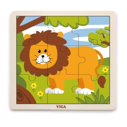 Viga 51442 Puzzle na podkładce 9 elementów - lew