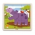 Viga 51443 Puzzle na podkładce 9 elementów - hipopotam