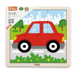 Viga 51444 Puzzle na podkładce 9 elementów - autko