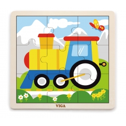 Viga 51446 Puzzle na podkładce 9 elementów - ciuchcia