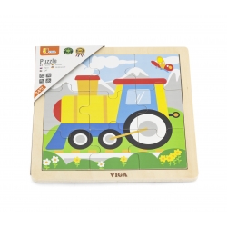Viga 51446 Puzzle na podkładce 9 elementów - ciuchcia