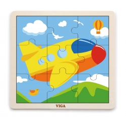 Viga 51447 Puzzle na podkładce 9 elementów - samolot