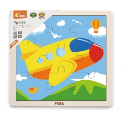 Viga 51447 Puzzle na podkładce 9 elementów - samolot