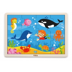 Viga 51451 Puzzle na podkładce 16 elementów - ocean