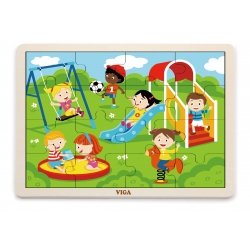 Viga 51454 Puzzle na podkładce 16 elementów - plac zabaw