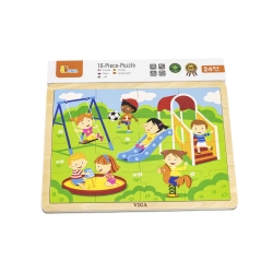 Viga 51454 Puzzle na podkładce 16 elementów - plac zabaw
