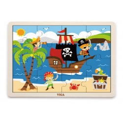 Viga 51459 Puzzle na podkładce 16 elementów - piraci