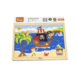 Viga 51459 Puzzle na podkładce 16 elementów - piraci