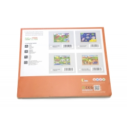 Viga 51462 Puzzle na podkładce 24 elementy - pojazdy w mieście