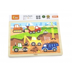 Viga 51463 Puzzle na podkładce 24 elementy - na budowie