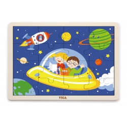 Viga 51457 Puzzle na podkładce 16 elementów - Kosmos