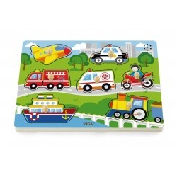 Viga 51274 Puzzle z dźwiękiem - pojazdy